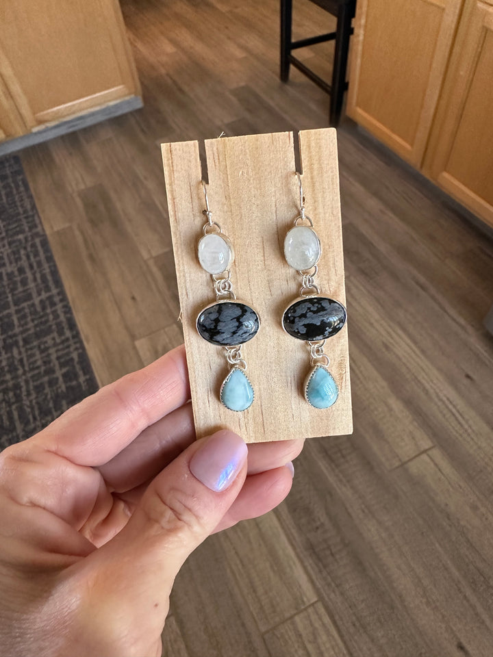 Three-Stone Statement Earrings