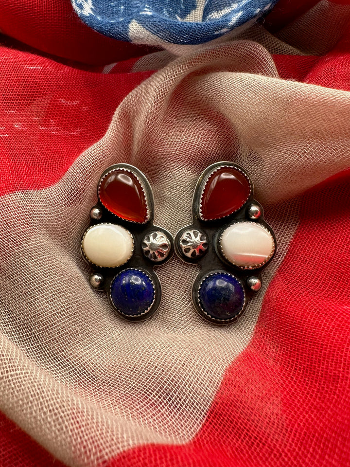 Red/White/Blue Cluster Studs